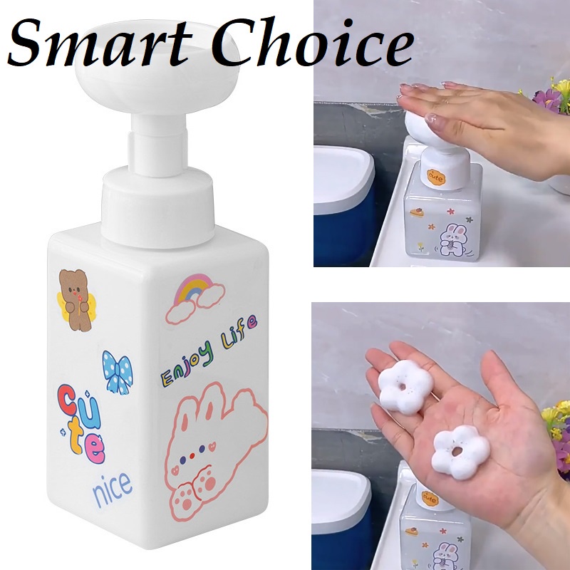 SCINSTAN Botol Sabun Model Tekan Berbusa Gelembung Bentuk Bunga Dengan Free Stiker