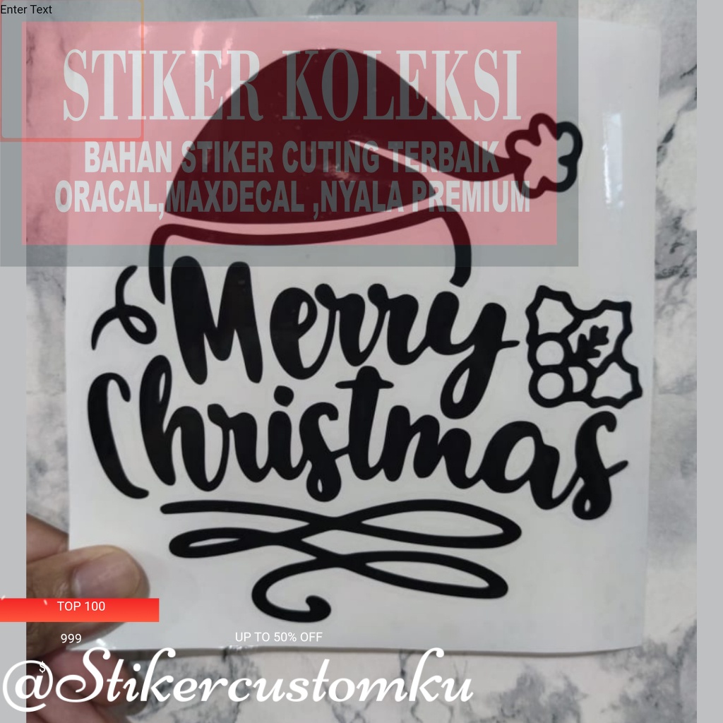 

Sticker Balon Merry Christmas Stiker Cutting Natal Balon PVC Type 14