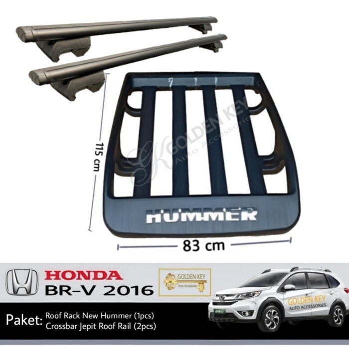 PAKET BRV 2016 Roof Rack New Hummer + Crossbar Jepit Roof Rail - New Hummer SP21
