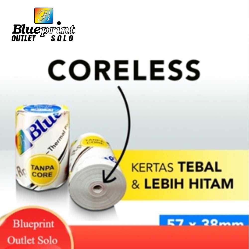 

Blueprint Paper Thermal 57 × 38 mm Coreless Kertas Thermal EDC Struk Nota Karcis Parkir Tiket Blueprint Outlet Solo