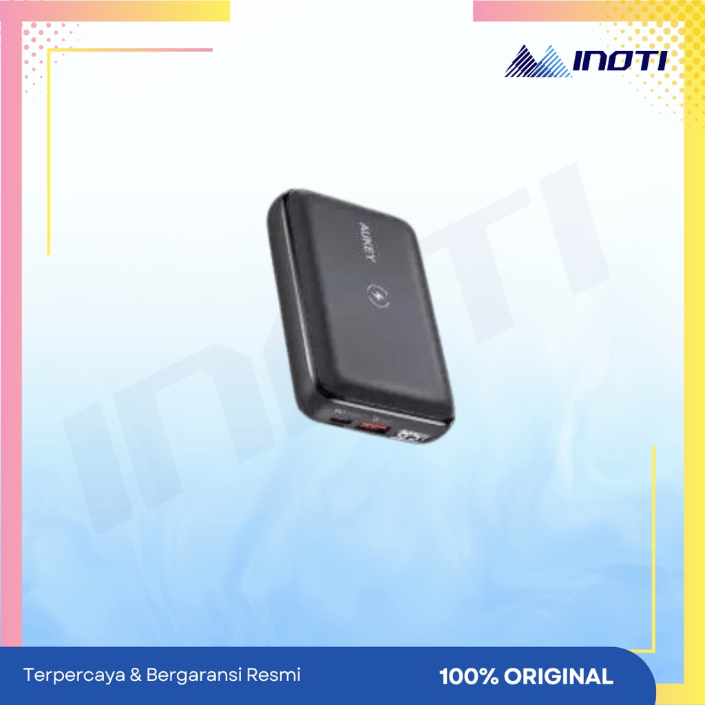 Powerbank AUKEY Wireless 10000mah 3.0 PB-WL01S-GY USB C 20W PD Slim Original