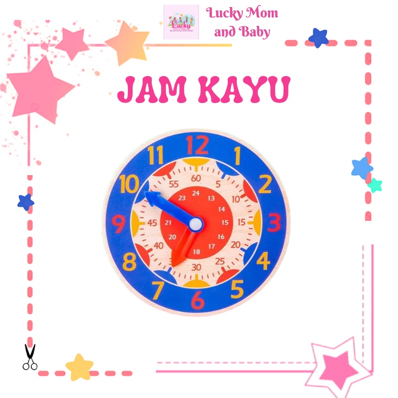 

[LMB] [BELI DIATAS 50RB FREE GIFT] Jam kayu anak - wooden watch - belajar mengenal waktu - mainan edukasi anak