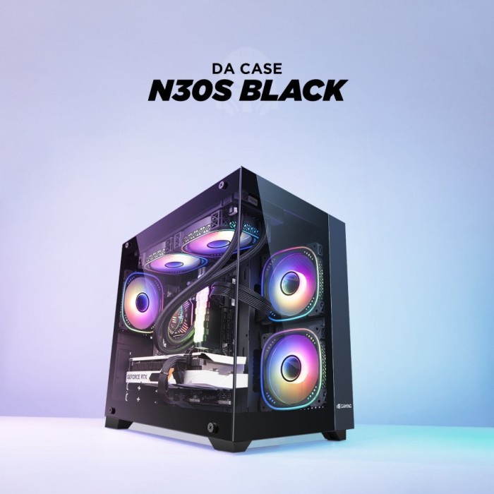 Casing Digital Alliance N30S V2 - MicroATX Tempered Glass DA N30S V2 - Hitam