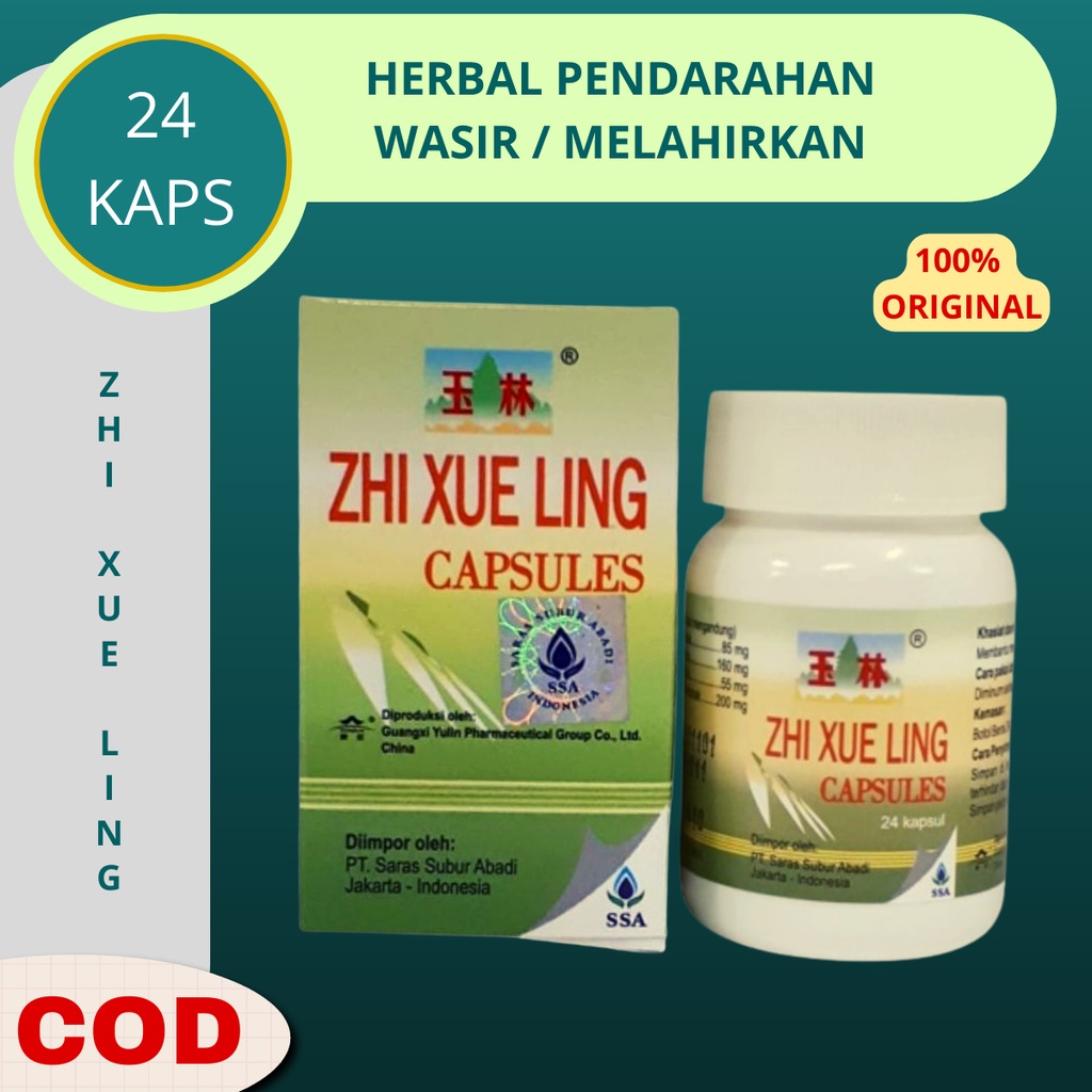 Obat Wasir Menghentikan Pendarahan Wasir Melahirkan Herbal Zhi Xue Ling Herbal Cina - 24 Capsule