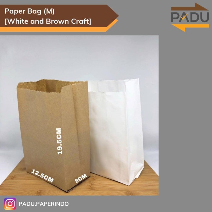 

Paper Bag / Kantong Kertas M - Kantong Roti / Fried Chicken / Snack - Kraft Cokelat