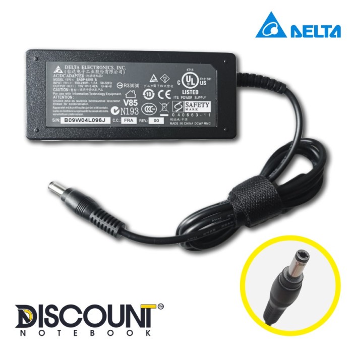 ADAPTER CHARGER LAPTOP LITE-ON / DELTA 19V 3.42A (5.5X1.7)