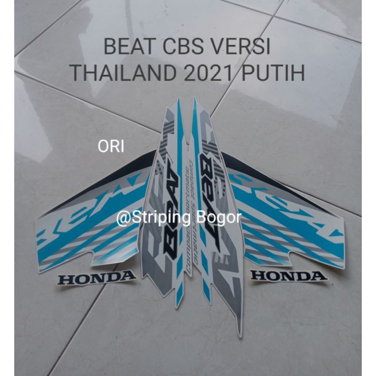 Stiker Striping Motor Honda Beat CBS 2021 Thailand White