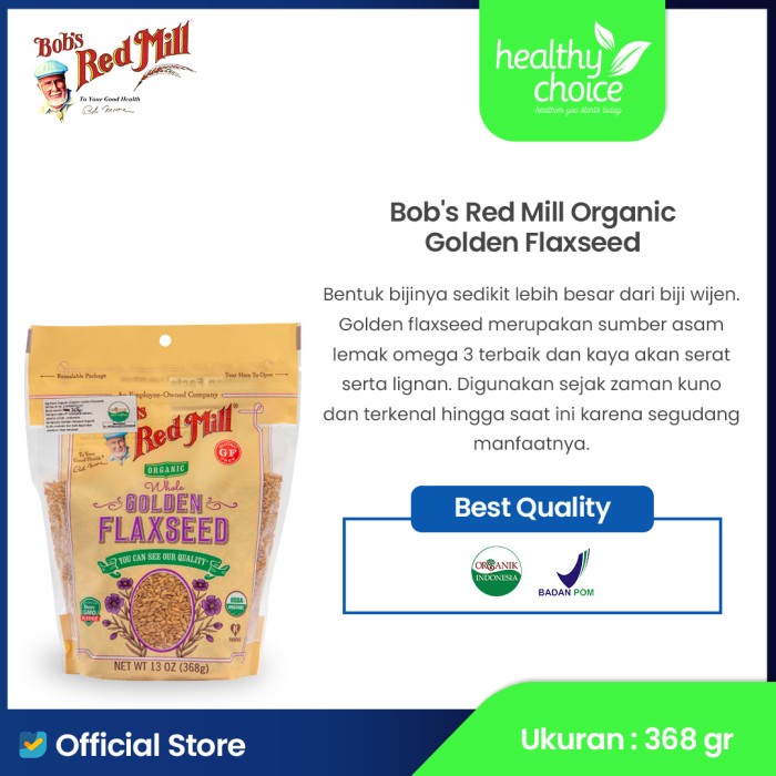 

Bob's Red Mill Organic Golden Flaxseed 368 gr