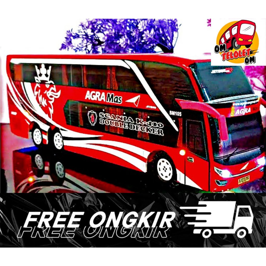 Miniatur Papercraft Bus AGRA MAS Jetbus3+ Voyager full lampu telolet