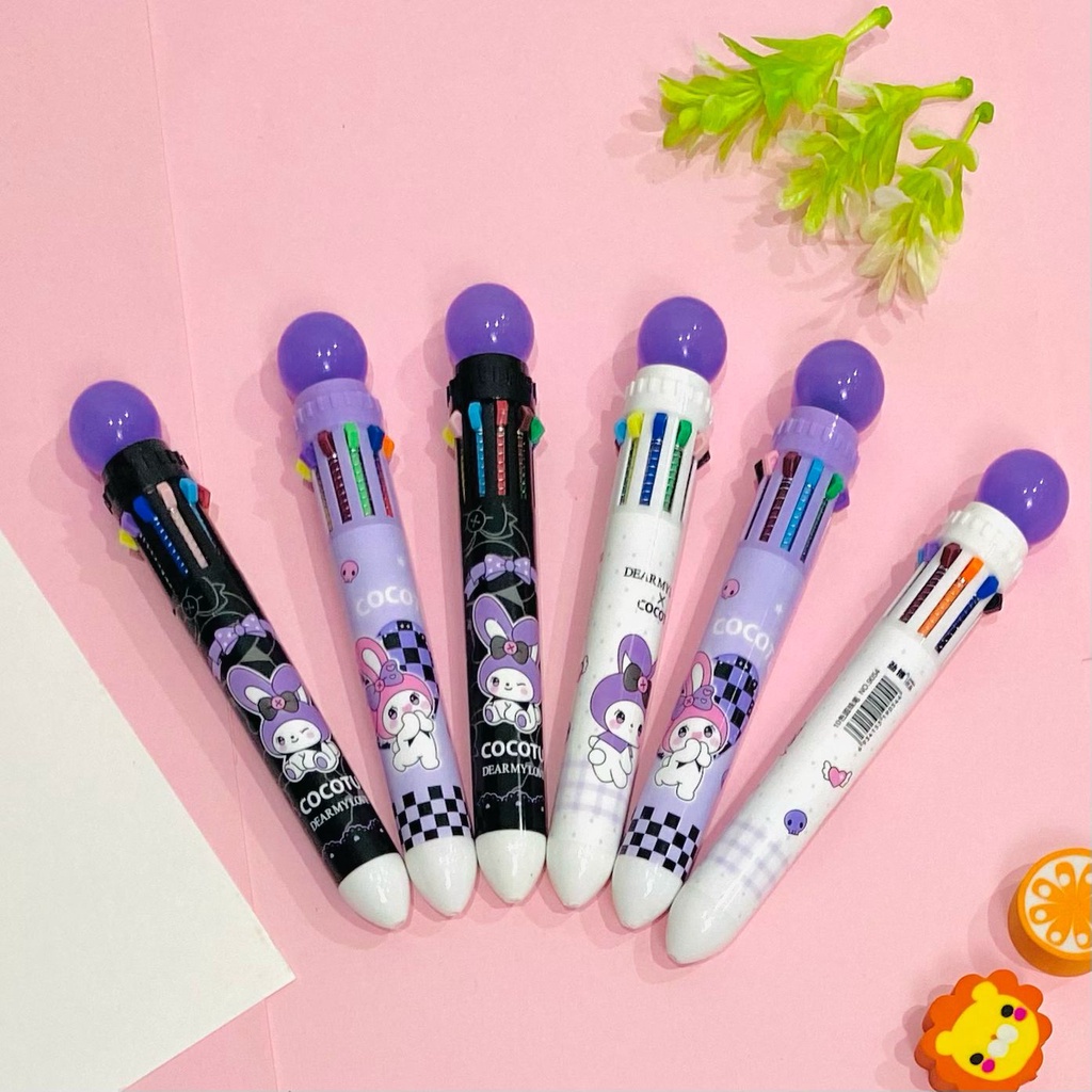 

FBI Pen Cetek 10 Warna Motif Lucu/Alat Tulis Anak/Balpen Warna/Pen
