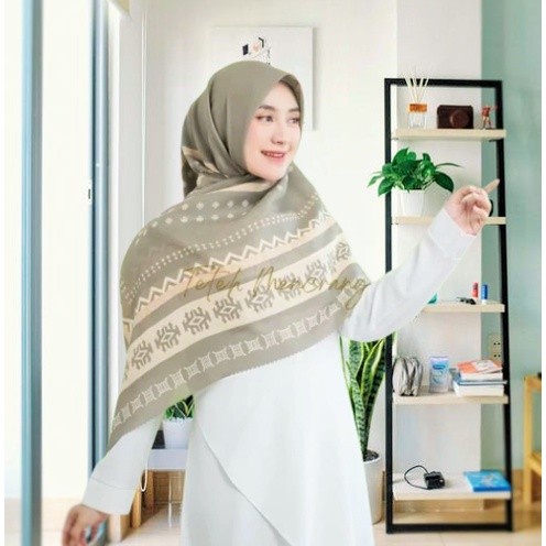 Hijab Segi syari jumbo Syari Motif segi Coffee motif 140x140 empat Voa
