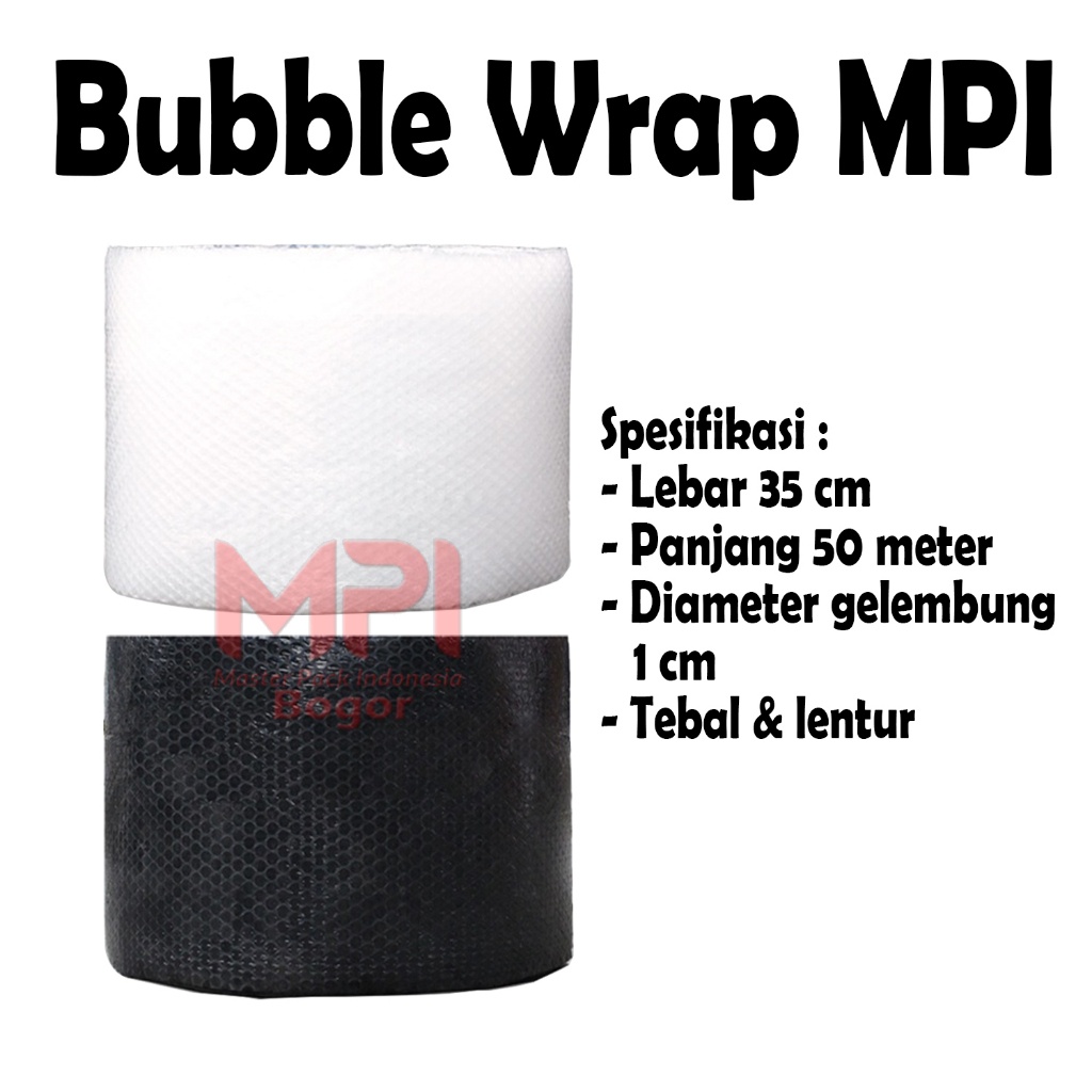 

Bubble Wrap MPI 3KG Hitam - Bubble Wrap Bening 35 CM x 50 METER / Bubble Wrap Tebal