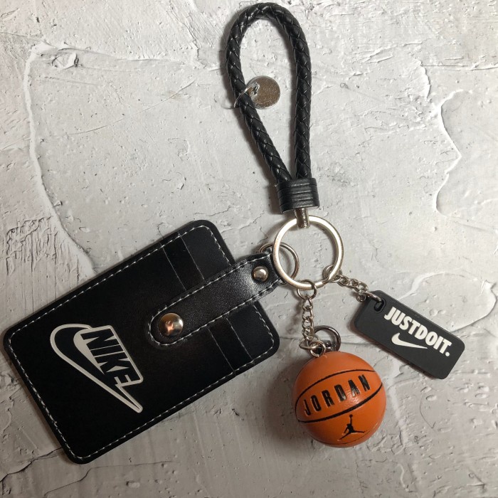 

BEST SELLER- ID card holder Nike/gantungan kartu bola Air Jordan/ lanyard/name tag - AJ HITAM