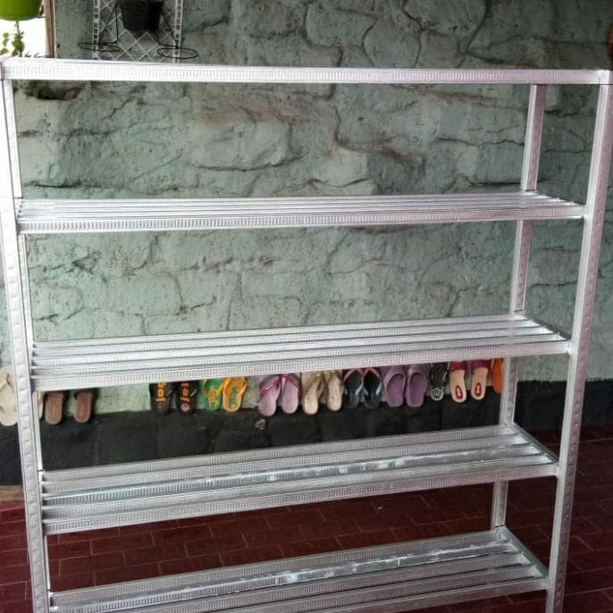 5 SUSUN RAK SEPATU HOLLOW BAJARINGAN/RAK BUNGA MURAH/STANDING POT BESI - 2 SUSUN