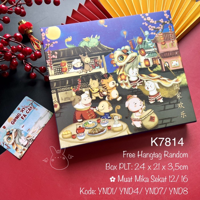 

COD 10pcs K7814 Kotak+Mika Sekat Naswan| Sincia | Dus Imlek Kue Lapis Legit| paket lengkap K78