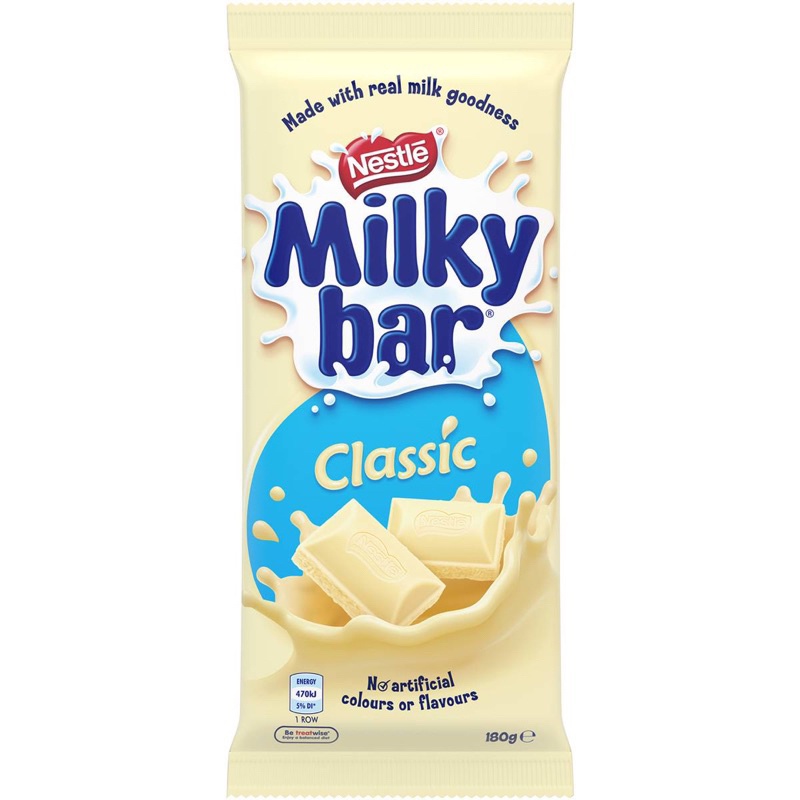 

Nestle Milkybar Classic White Chocolate Block 180g - Australia