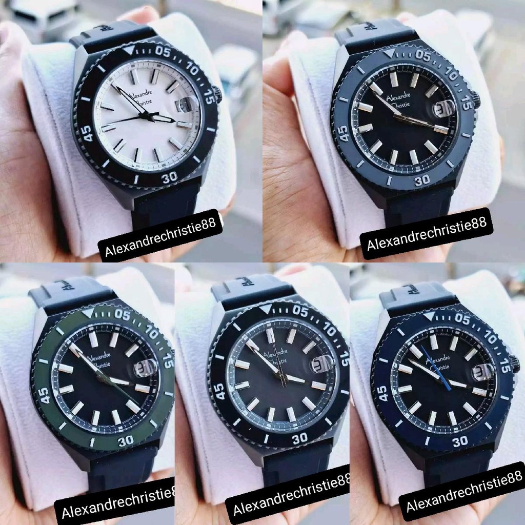 Jam Tangan Pria Alexandre Christie AC8693 AC 8693 8693 Rubber Original