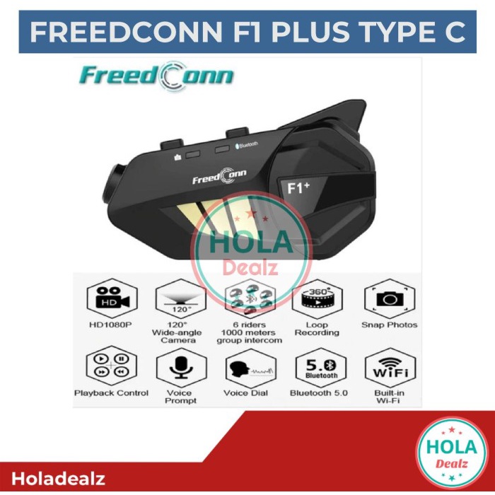 [Best Seller] FREEDCONN F1 PLUS BLUETOOTH INTERCOM F1 PLUS CAMERA FULLHD FM ORIGINAL - KYPRO