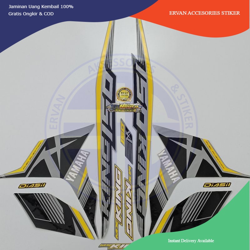 Striping yamaha mx king 150 2017 2018 grey kuning list body standar