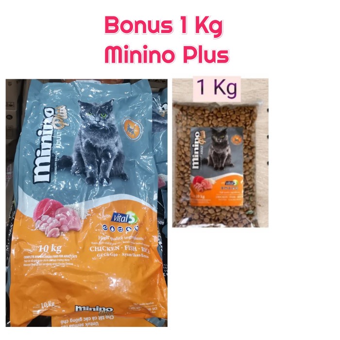 Minino plus 10 Kg makanan kucing 10kg Freshpack no maxi