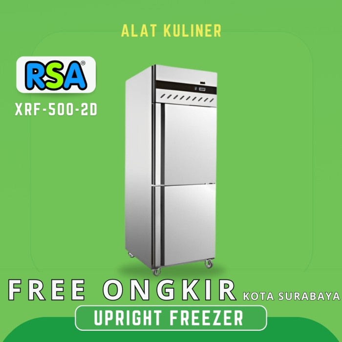 UPRIGHT FREEZER RSA XRF-500-2D FREEZER 2 PINTU STAINLESS GARANSI RESMI