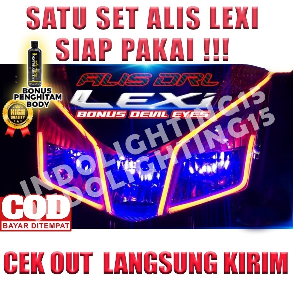 PAKET LAMPU ALIS NON BINTIK BONUS DEVIL EYES YAMAHA LEXI LAMPU SENJA LEXI LAMPU HEADLAMP VARIASI
