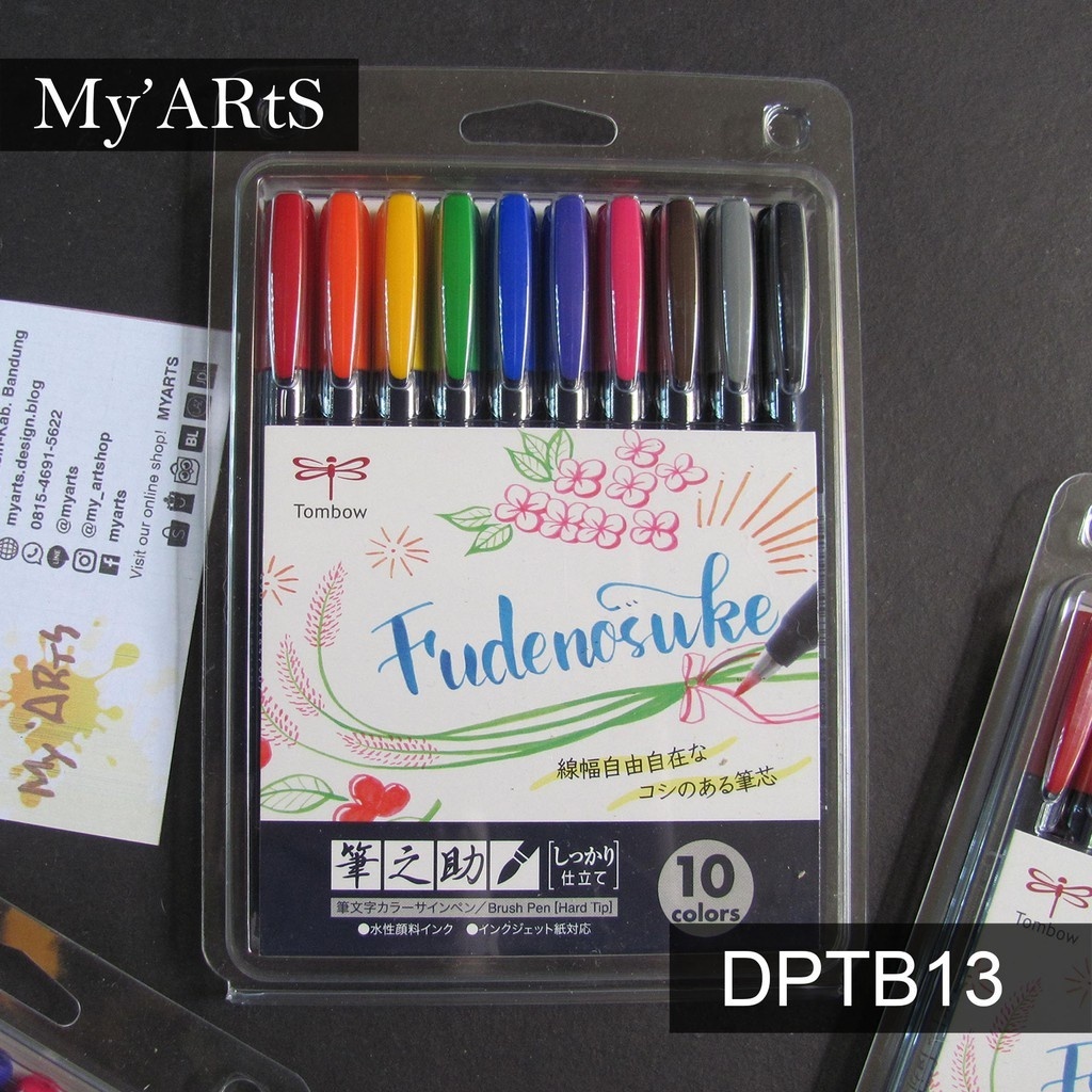 

Tombow Fudenosuke Colors Brush Pen Set 10 Lettering Brushpen myarts