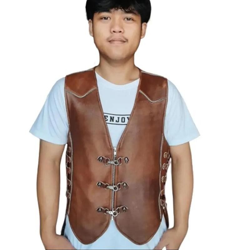 Jaket rompi kulit Domba pria / jaket motor bikers / jaket motor touring Keren Casual