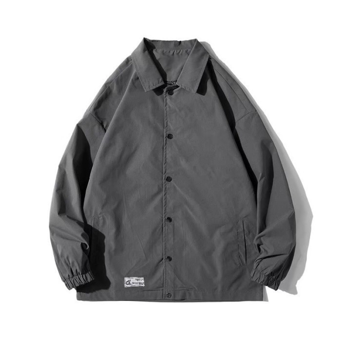 Jaket pria coach taslan ukuran big size Jumbo 2xl-5xl - Abu-abu, 2xl /Update 2025