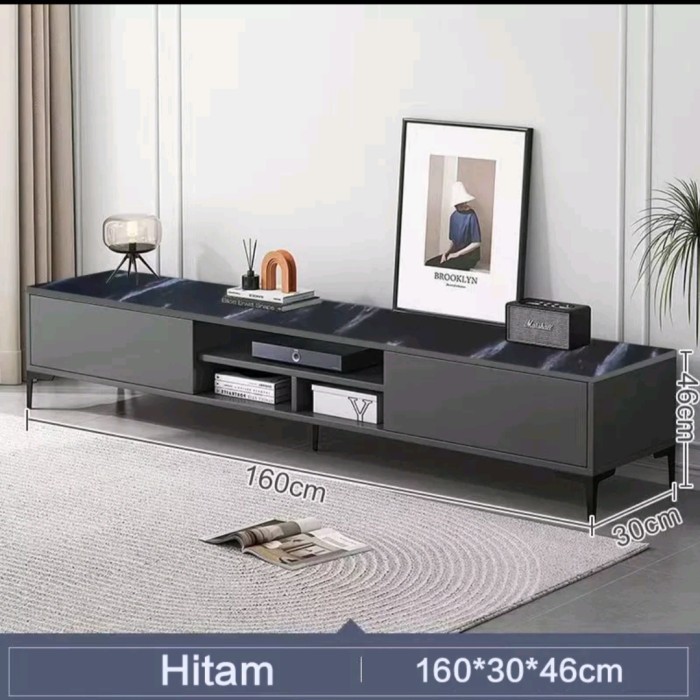 BEST SELLER Meja Tv Lemari TV Minimalis Hitam - Hitam