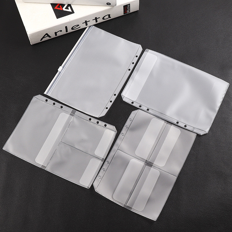 

A5 A6 PVC Transparent Loose-leaf Bag Hand Book Storage Document Bag Information Notepad Business Card Book Bag