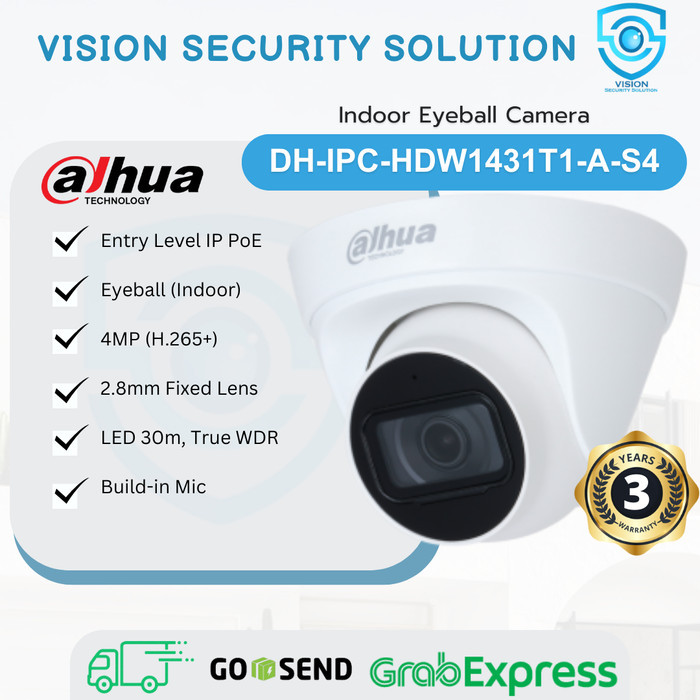 Cctv Dahua DH-IPC-HDW1431T1-A Kamera Cctv Dahua Indoor 4MP Audio Lite Series