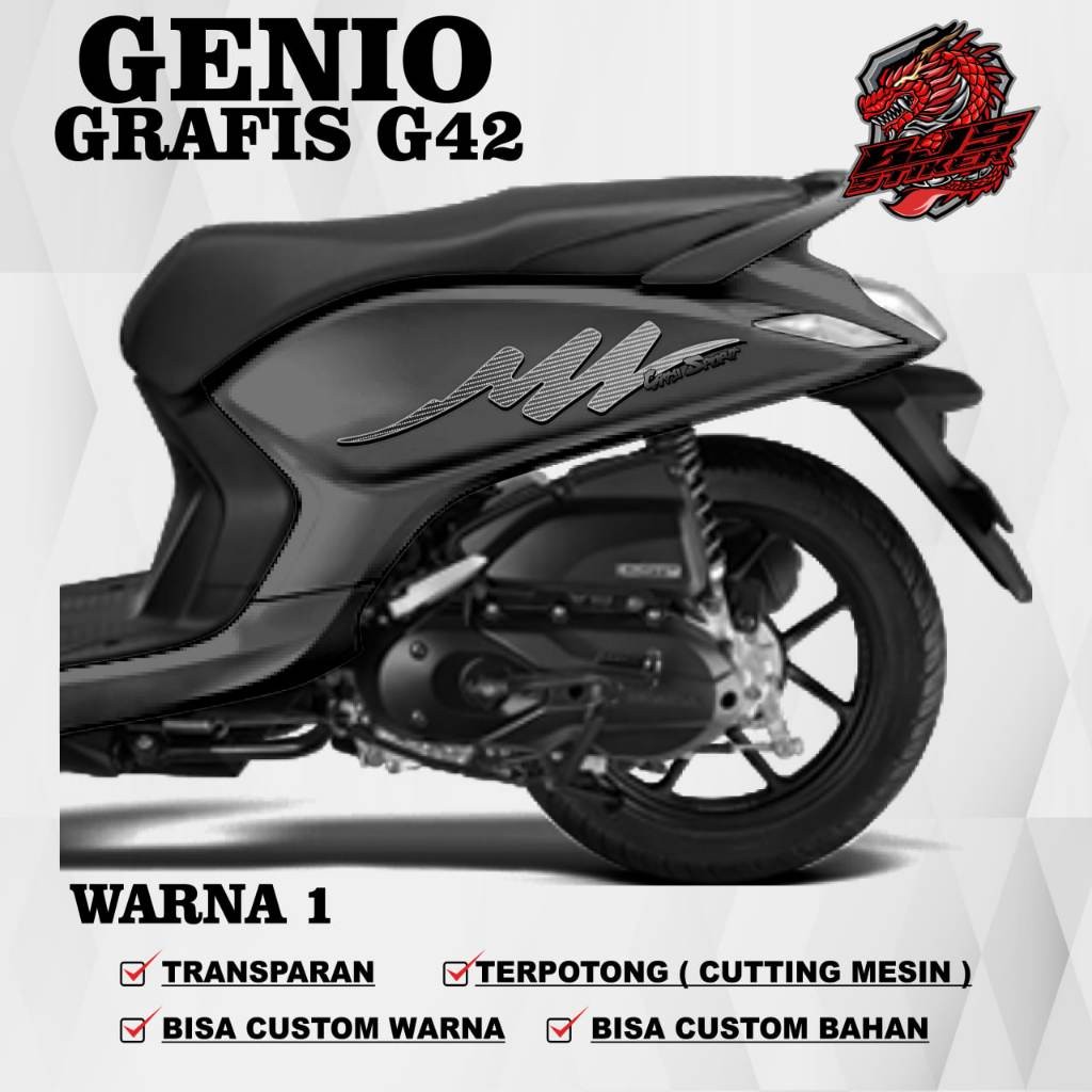 striping Honda Genio injeksi g42 -  decal transparan uv Honda Genio injeksi grafis g42