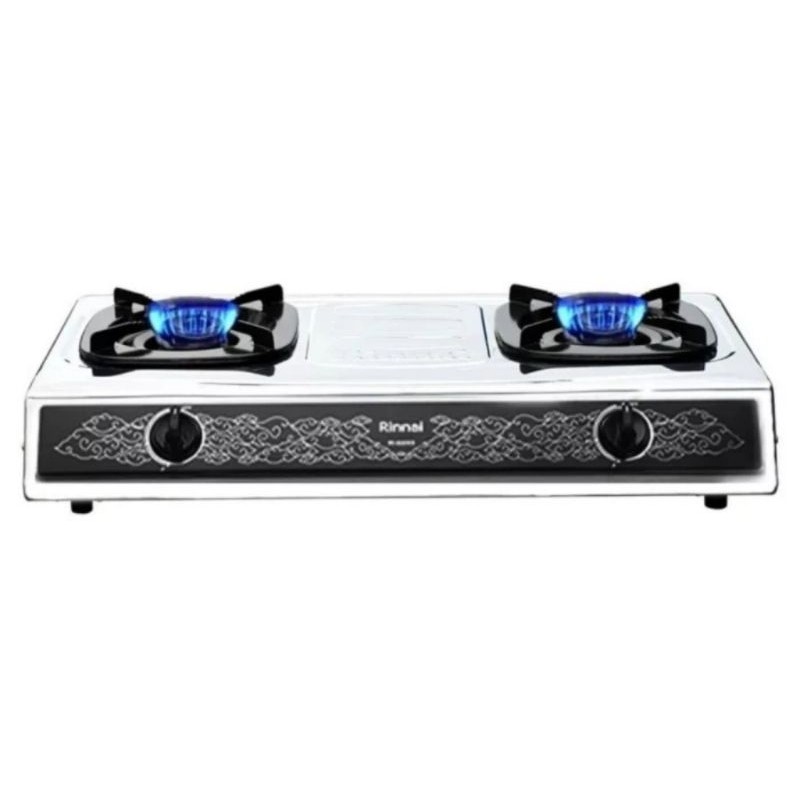Kompor Gas Rinnai 2 Tungku RI-522SS Batik Stainless