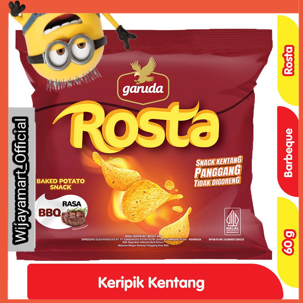 

Garuda Rosta Keripik Kentang Rasa Barbekiu 60 g