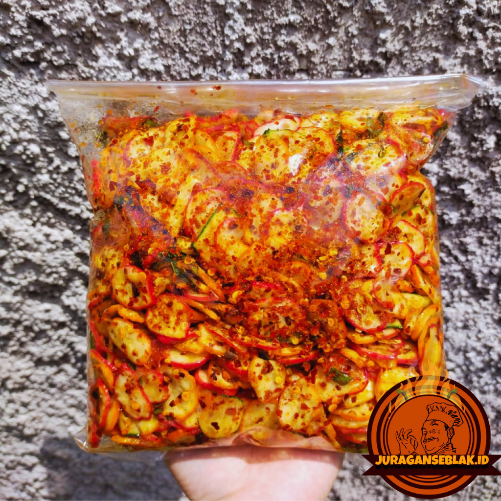 

seblak kerupuk bawang sultan pedas 500gram xtra daun jeruk