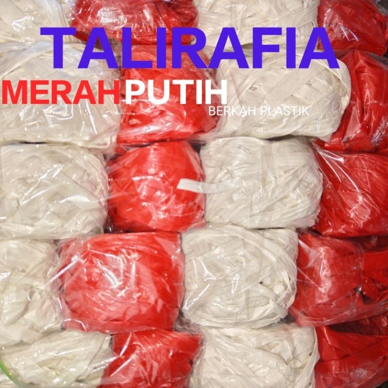 

Tali rafia Merah Putih plastik Tali rumput jepang gulungan kecil