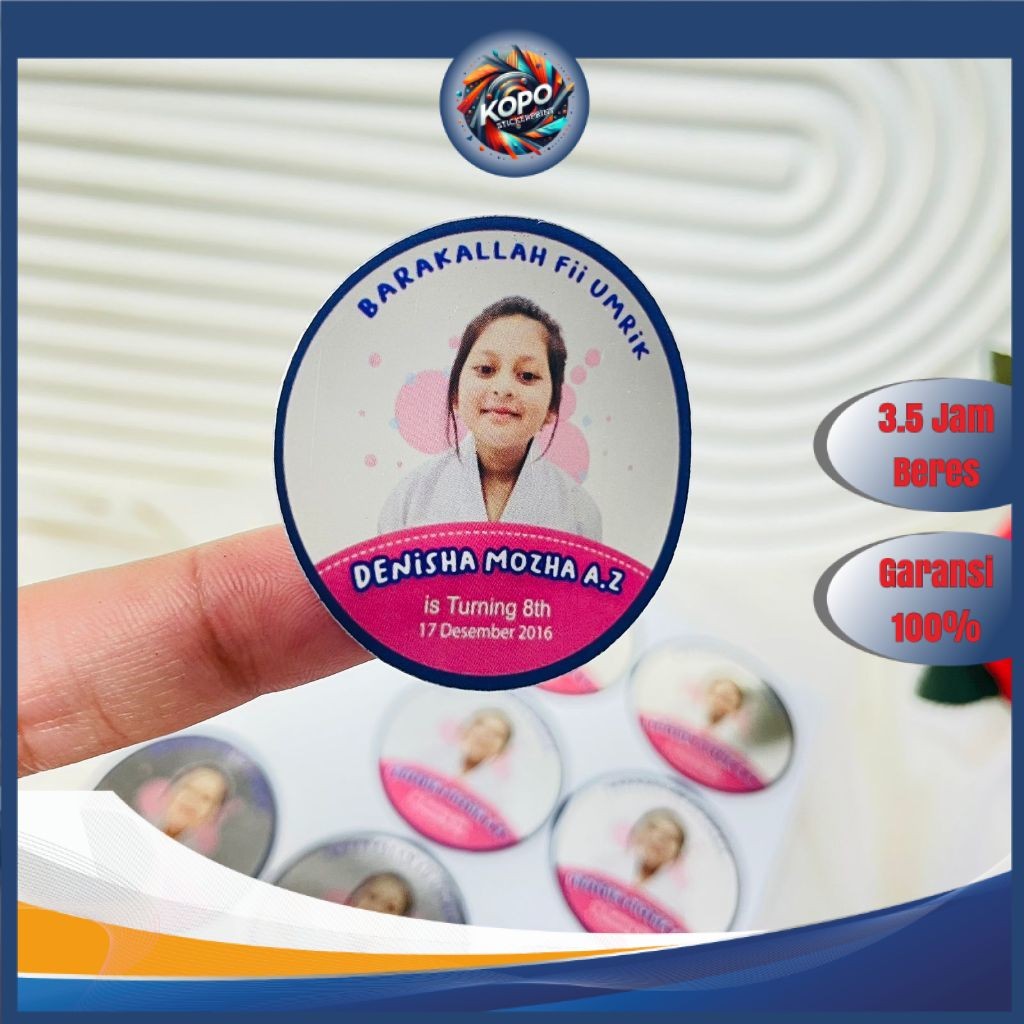 

KOPO Sticker Undangan Ulang Tahun Anak Label Stiker Happy Birthday Bahan Gold/Silver Anti Air