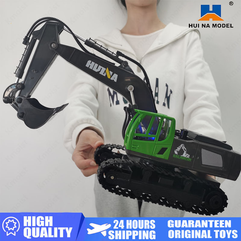 Huina 1558 1/18 RC Excavator 11CH Remote Control Car Tractor Caterpillar Crawlers Engineering Vehicl