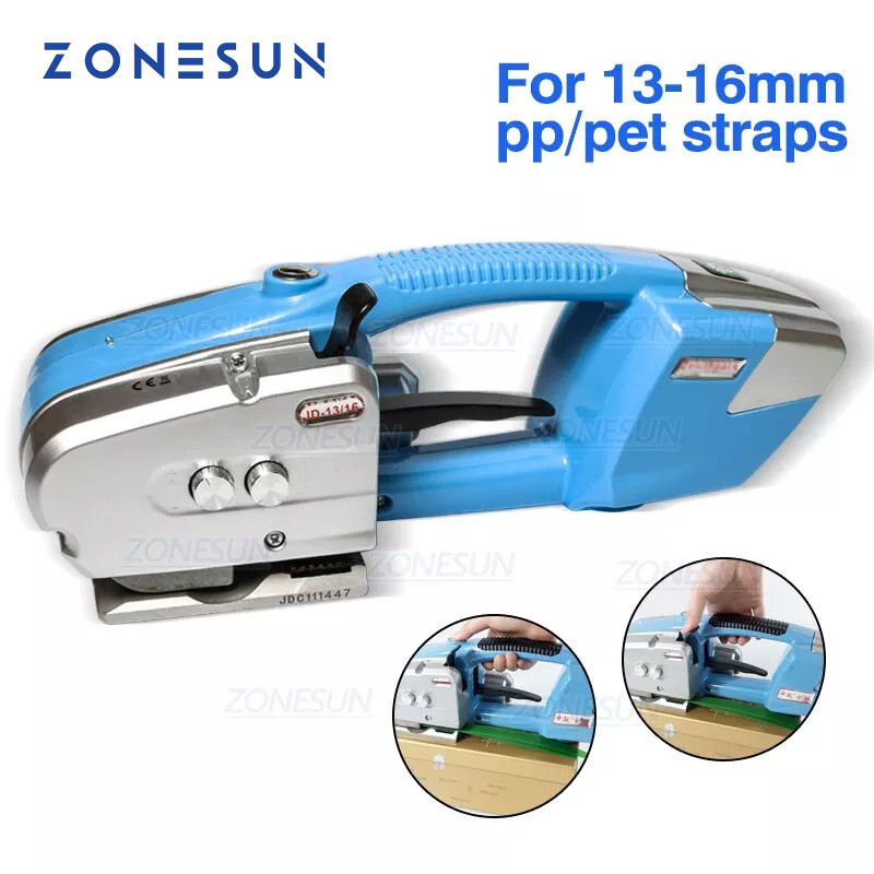 

ZONESUN Battery Tools Hand Held ForPP PET Packaging Strapping Sealing Machine Plastic Belt Battery Strap Width 13-16mm JD16