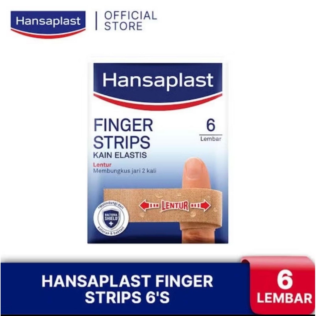 HANSAPLAST Plester Lentur Finger Strips isi 6 P3K Plester Kain Jari - Melindungi jari lebih erat