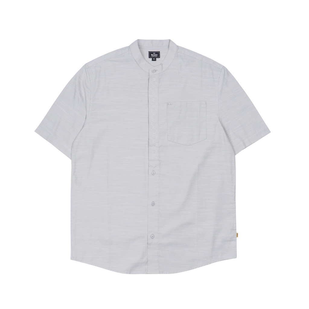 M Gee Baju Koko Lengan Pendek Kemeja Pria Mgee Alfero C097 Light Grey