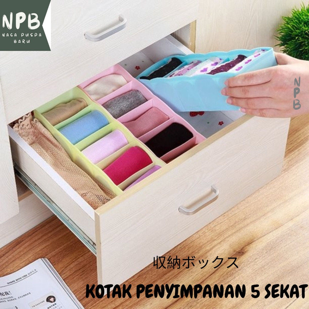 GM88 KOTAK 5 SEKAT SERBAGUNA ORGANIZER PAKAIAN DALAM KOTAK LACI