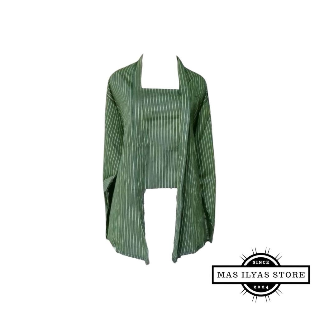 LURIK Kebaya Lurik Hijau Wanita Dewasa/Kebaya Tradisional/Baju Lurik Wanita Hijau