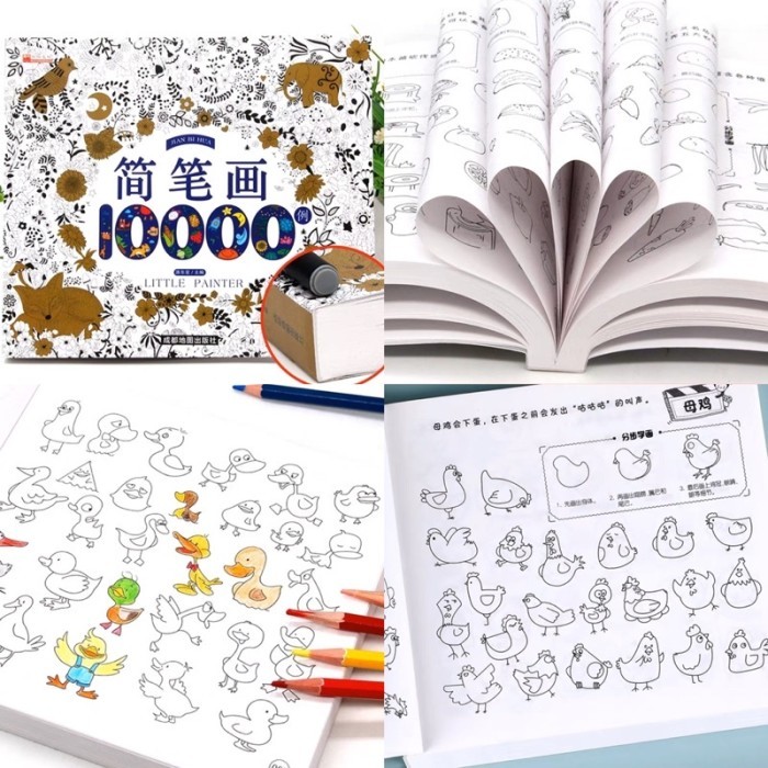 LilbilToys buku mewarnai anak 8000 object drawing book - 10000 object