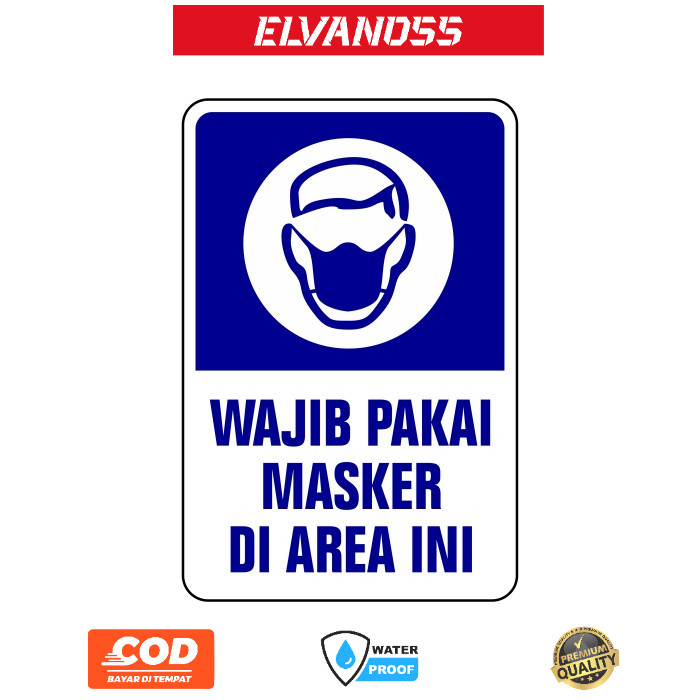 

STIKER RAMBU WAJIB PAKAI MASKER DI AREA INI 20CM X 30CM FREE CUSTOM DESAIN STICKER