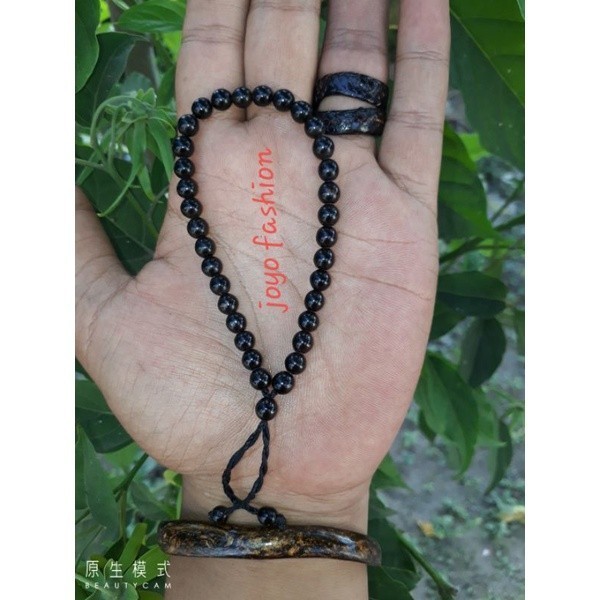 GELANG TASBIH FOSIL GALIH KELOR HITAM 33 BUTIR