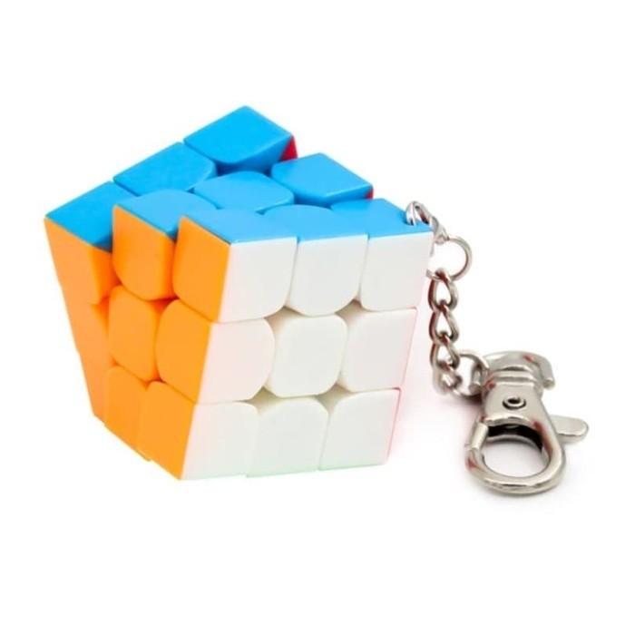[[Promo]]Ready Rubik 3x3 MoYu Mini 3x3 Stickerless Keychain Gantungan Kunci Moyu Mini