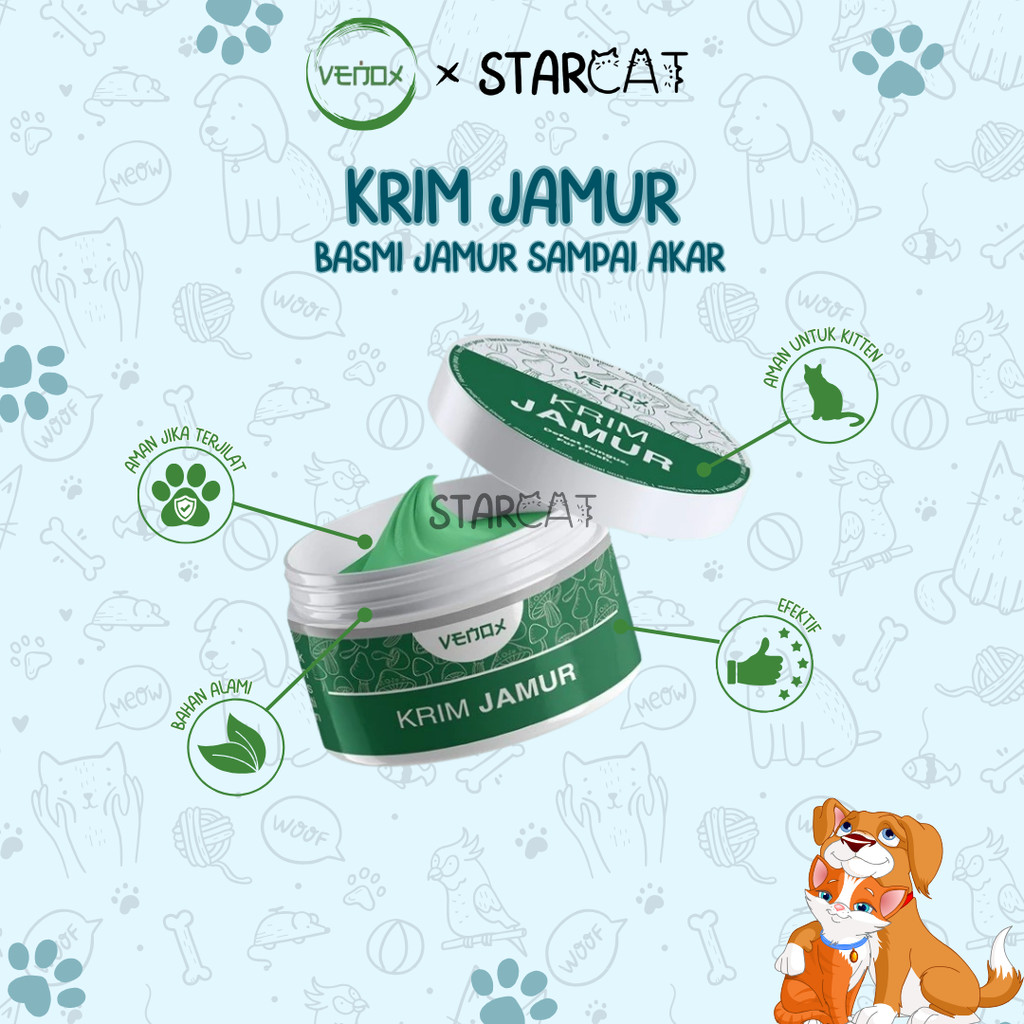 SC Venox KRIM JAMUR Salep Obat Kucing Kitten Hamil Menyusui Gatal Koreng Gudik Ruam Aman Terjilat