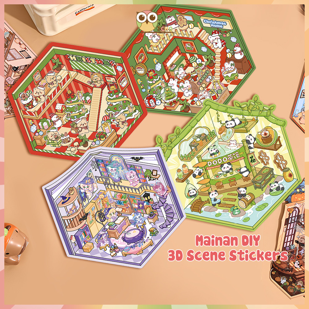

JCHO Mainan Stiker 3D Dekorasi Ruangan Sticker Premium Decoration Mainan Anak Sticker Scene